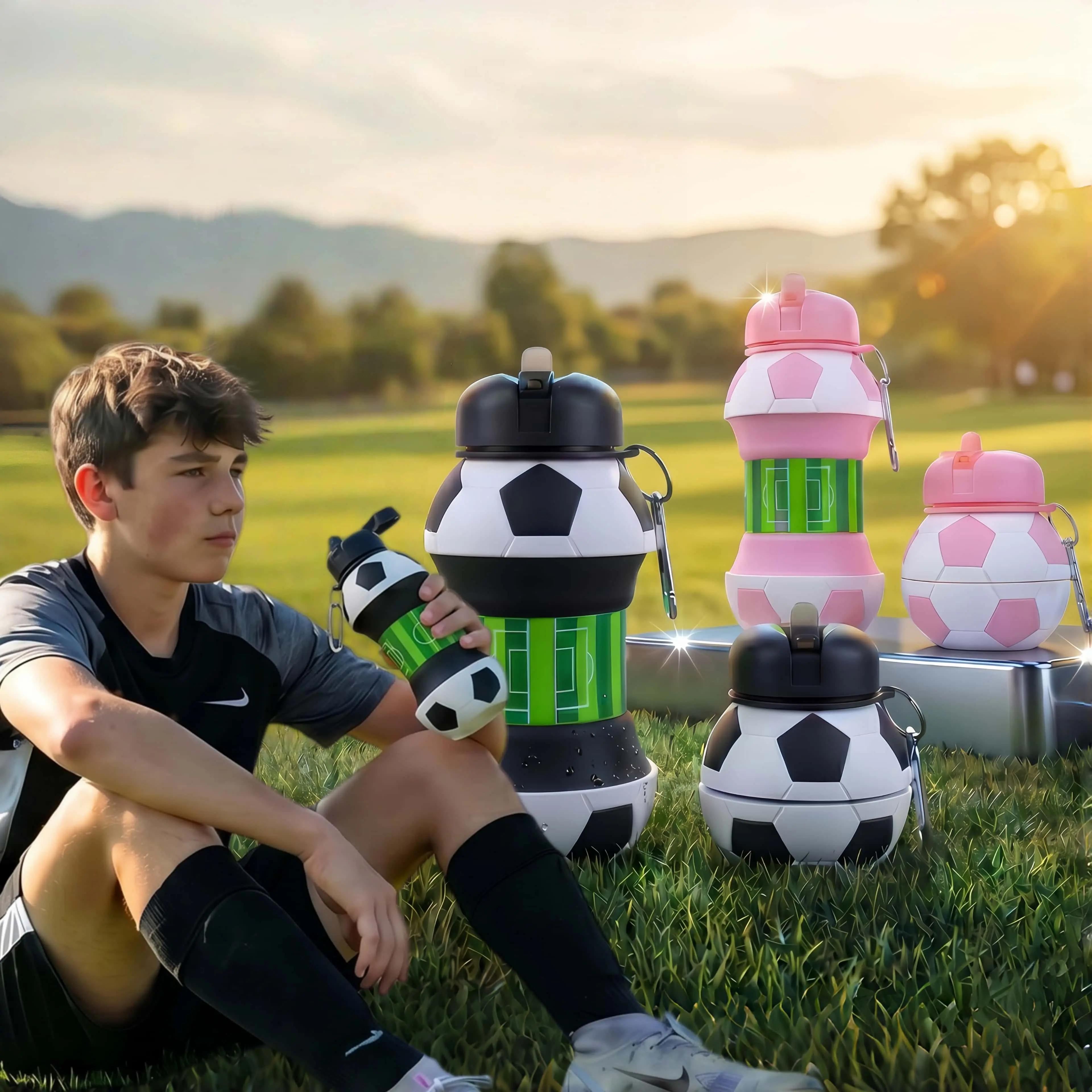 Football Design Sports Water Bottle, Portable Leak-proof Water Bottle, Creative Water Cup for Outdoor Sports, Leakproof Sports Bottle, Sports Drinking Bottle, Travel Water Bottle, Travel Bottled Drinkware-MM