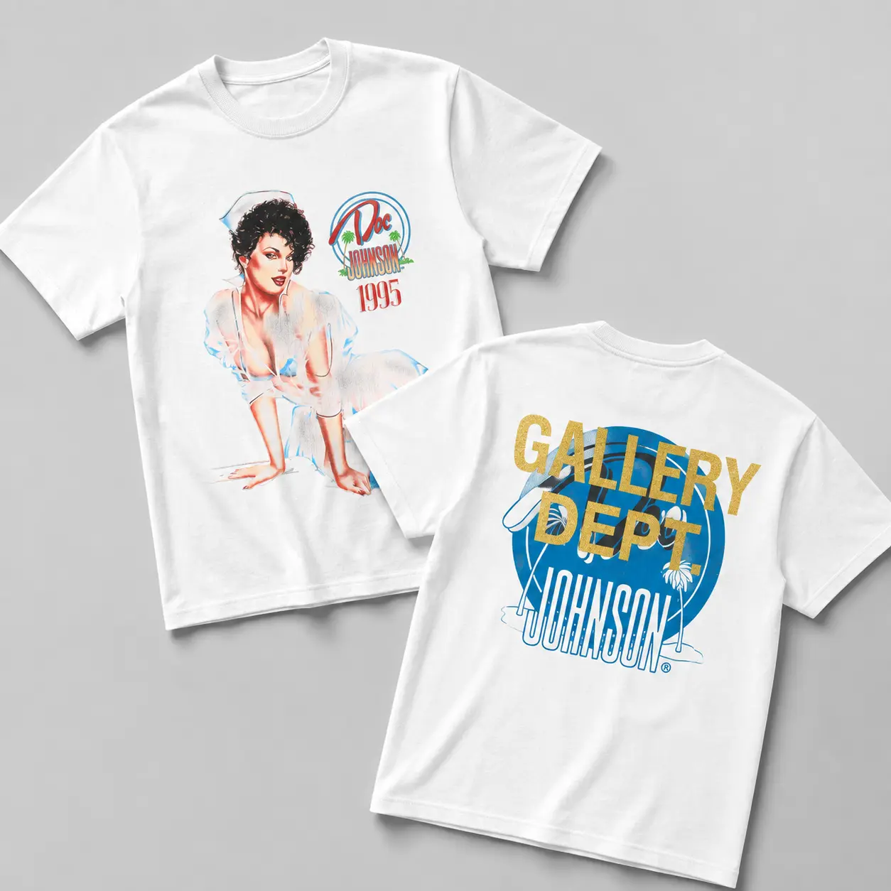 Gallery Dept Art That Kills T-Shirt, Skeleton Beach Skull Graphic, Punk Rock Front and Back Print Shirt