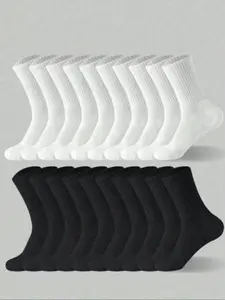 Men's Striped Mid-Calf Socks, Comfortable Sporty Socks, Athletic Running Socks, Ideal for Sports, Casual, Students, Outdoor, Parties, Gothic, Y2K, School Uniforms