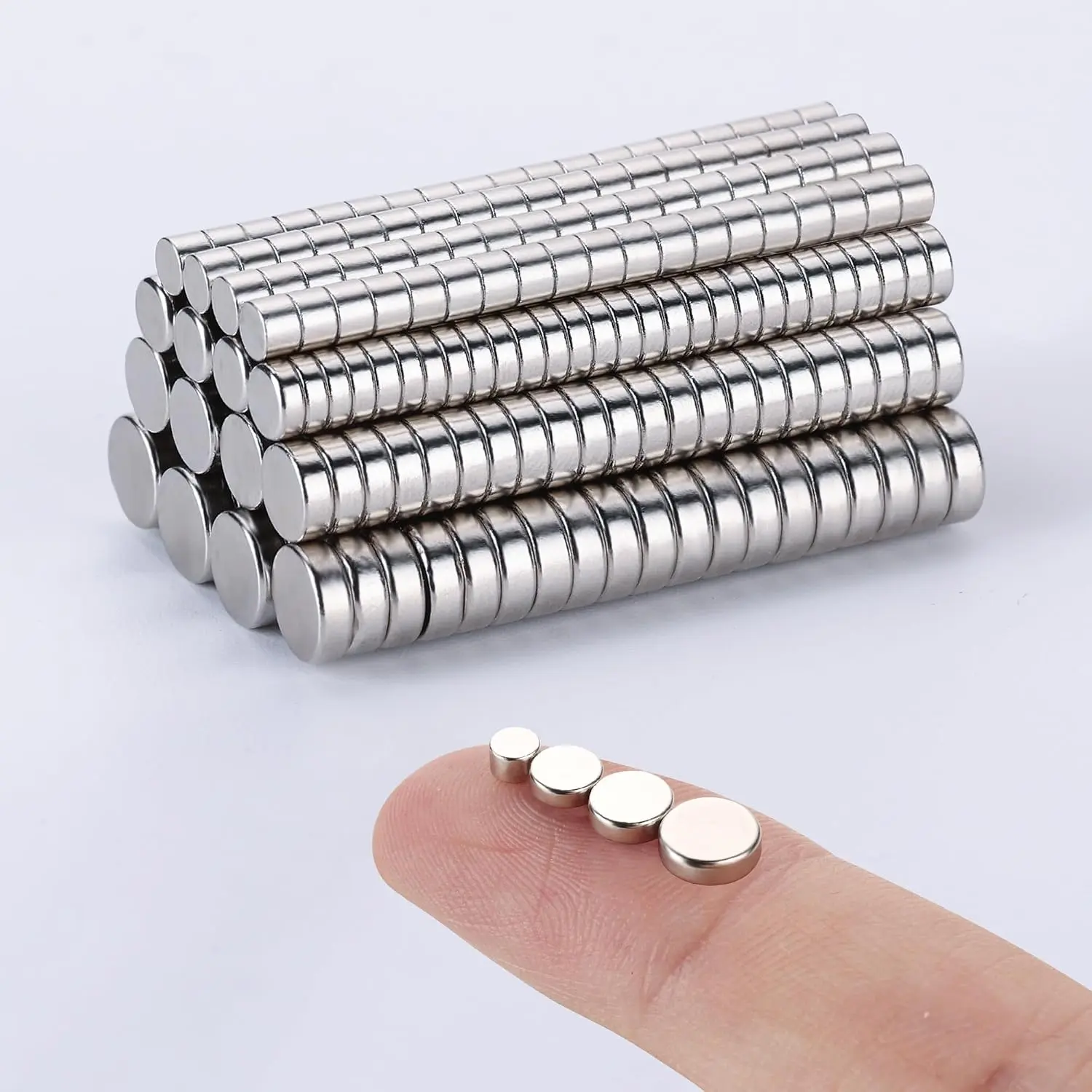 RHINOCATS 400-Piece Small Magnet Set, 4 Sizes Mini Magnets for Fridge, DIY Crafts, Office, Hobbies & Science Projects