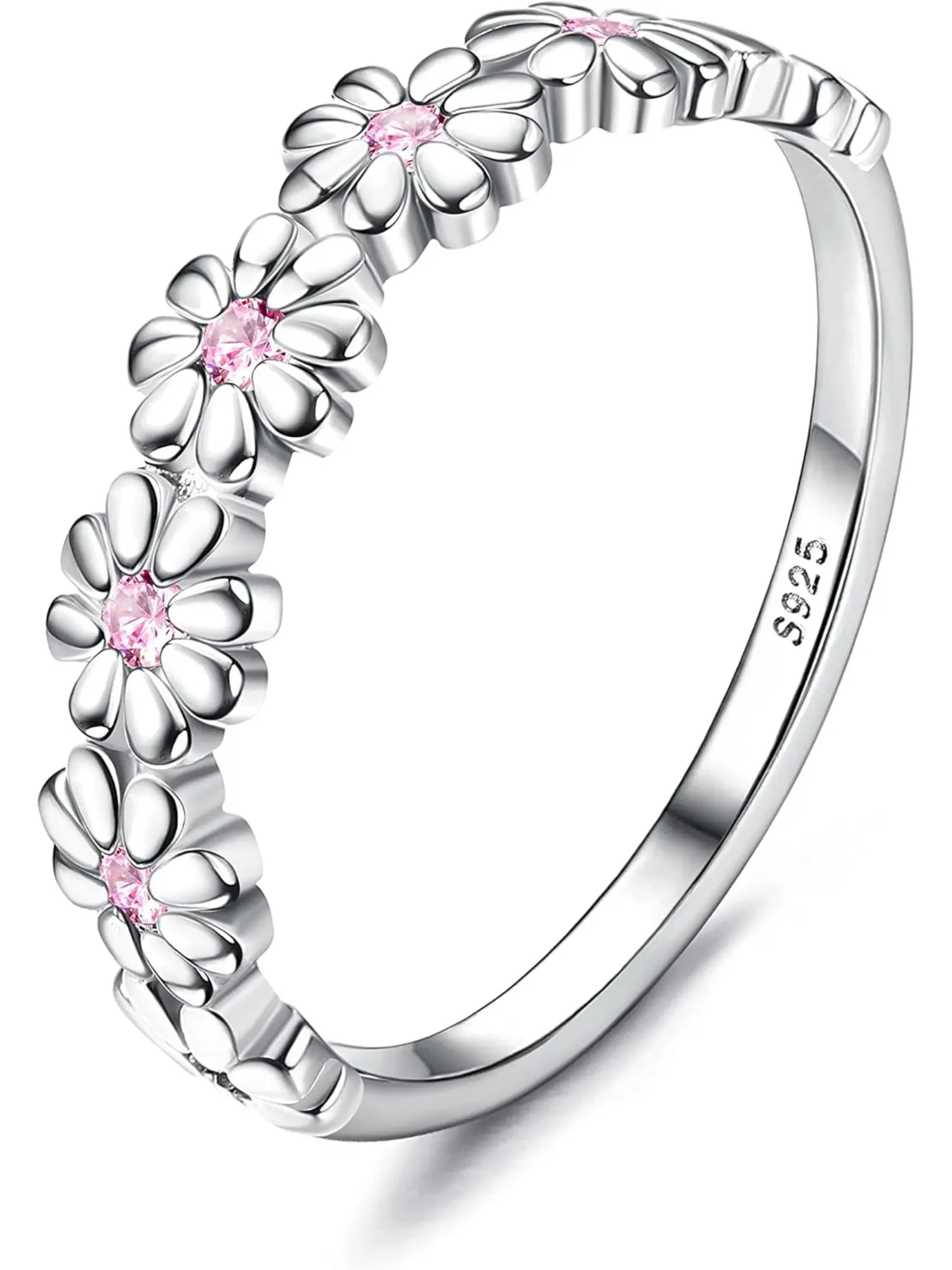 1 Pc 925 Sterling Silver Ring 18K Gold Plated Daisy Flower Ring Paved with Coloful Cubic Zirconia High Polished Comfort Fit Sunflower Stacking Statement Wedding Band Ring for Women Valentine's Day Mother's Day Jewelry Gifts Wedding Rings
