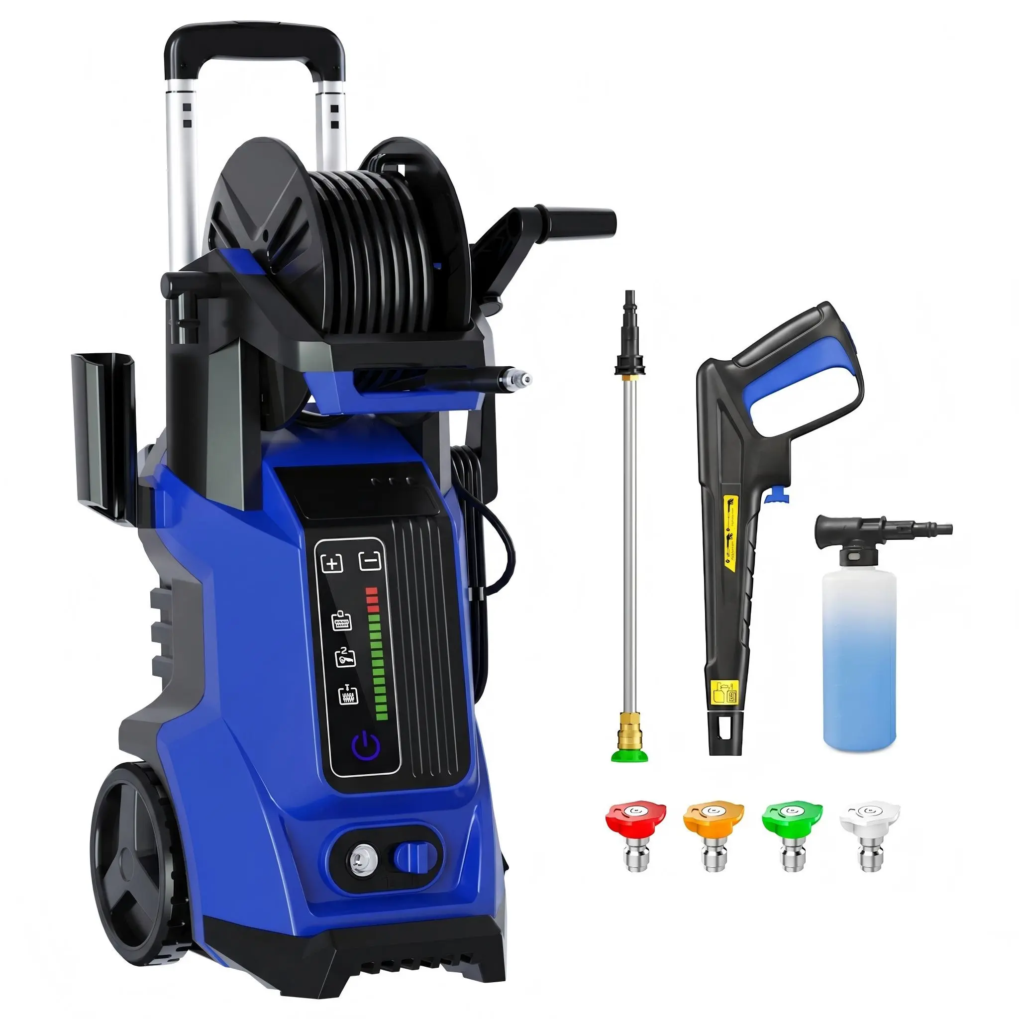 4500 PSI MAX Electric Portable Pressure Washer 4.0GPM with Adj-15-Level Touch Screen, Complete Nozzle Kit, Foam Cannon for Fence, Patio, Driveway, Shed, Paths, Car, Vinyl, Boat cleaning