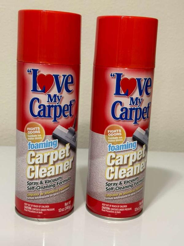 Love My Carpet Foaming Carpet Cleaner 12 oz Self-Cleaning Formula Odor Eliminator Pack of 2 Spray & Vacuum Cleaners Powerful Cleaning Solution