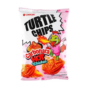 ORION Turtle Chips Korea - Creamy Bacon & Spicy Turkey Flavor - 4 Layers Crispy Potato Snack 160g - Korean Viral Snack Food