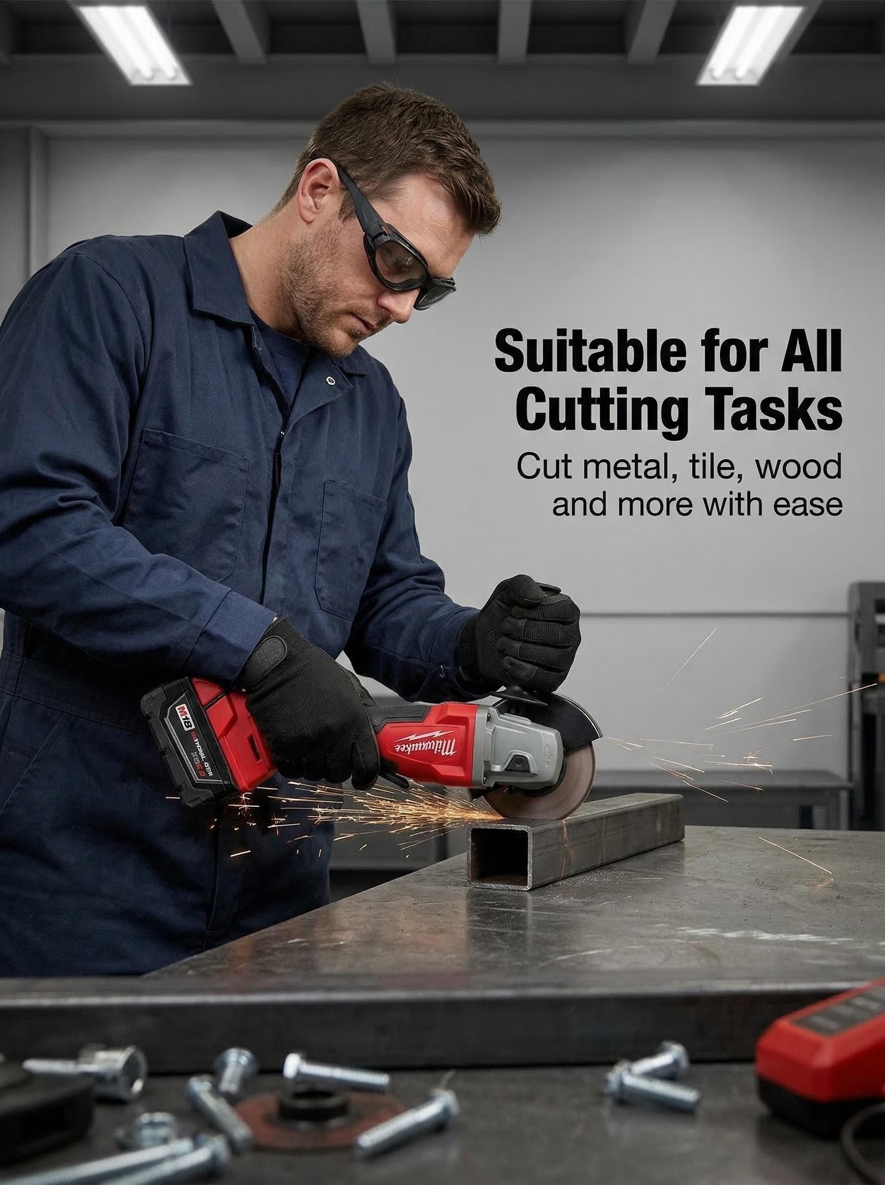 Milwaukee M18 18V 125mm Brushless Angle Grinder For Steel Processing And Jobsite Use Power Tool Variable RPM Compact Body M14 Spindle