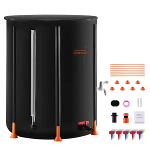 Collapsible Rain Barrel 100 Gallon Rainwater Harvesting System with Durable Spigots and Overflow Kit, Easy Hose Connection, Weather-Resistant Leak-Proof Water Storage for Garden, Backyard, and Outdoor Landscaping, Eco Friendly