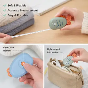 1 Piece Cartoon Fish Shaped Mini Retractable Measuring Tape, Accurate Scales Dual Metric Inch Design for Body Measurement Daily Household Use