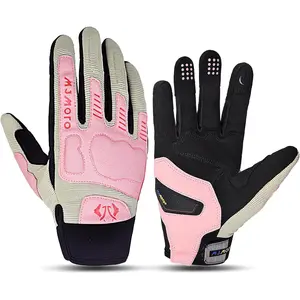 Summer Breathable Pink Motorcycle Gloves for n,Touchscreen Motorbike Gloves Anti-Slip for Lady,MX ATV MTB Cycling, Road Racing Biker Glove