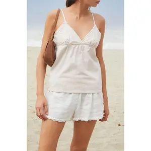 John Galt Women's Pink & White Plaid Edith Tank Top