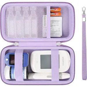 🟣 Purple Diabetic Supplies Hard Case  Portable Glucose Monitor Organizer for Testing Kit✨(CASE ONLY) Hand Lightweight