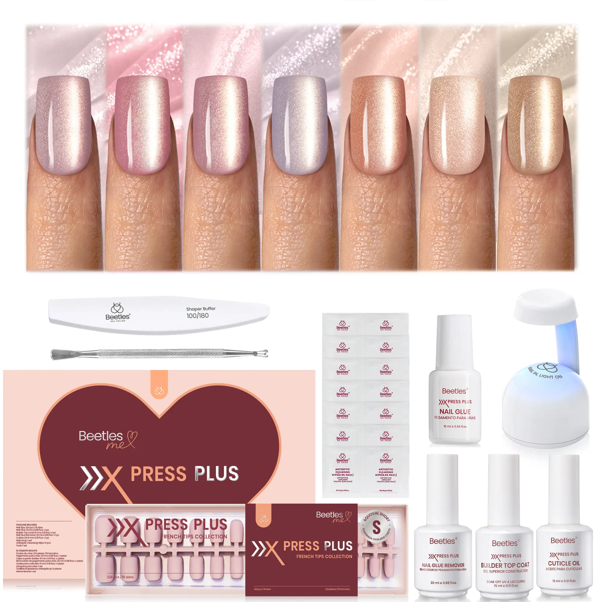 Short Square【Champagne Aurora】16Sizes 224Pcs 【Kit】