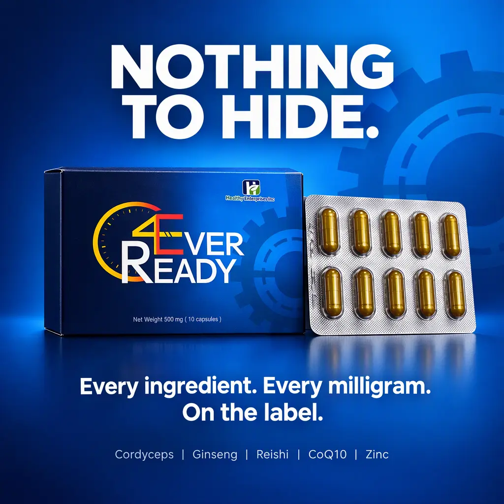 4EverReady 500 mg 10 Capsules - Net Weight 500 mg - Health Supplement