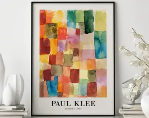 [UNFRAMED POSTER] Paul Klee Untitled 1914 Exhibition Poster Print, Paul Klee Home Wall Decor, Vintage Printable Wall Art, Klee Abstract Art, wall art