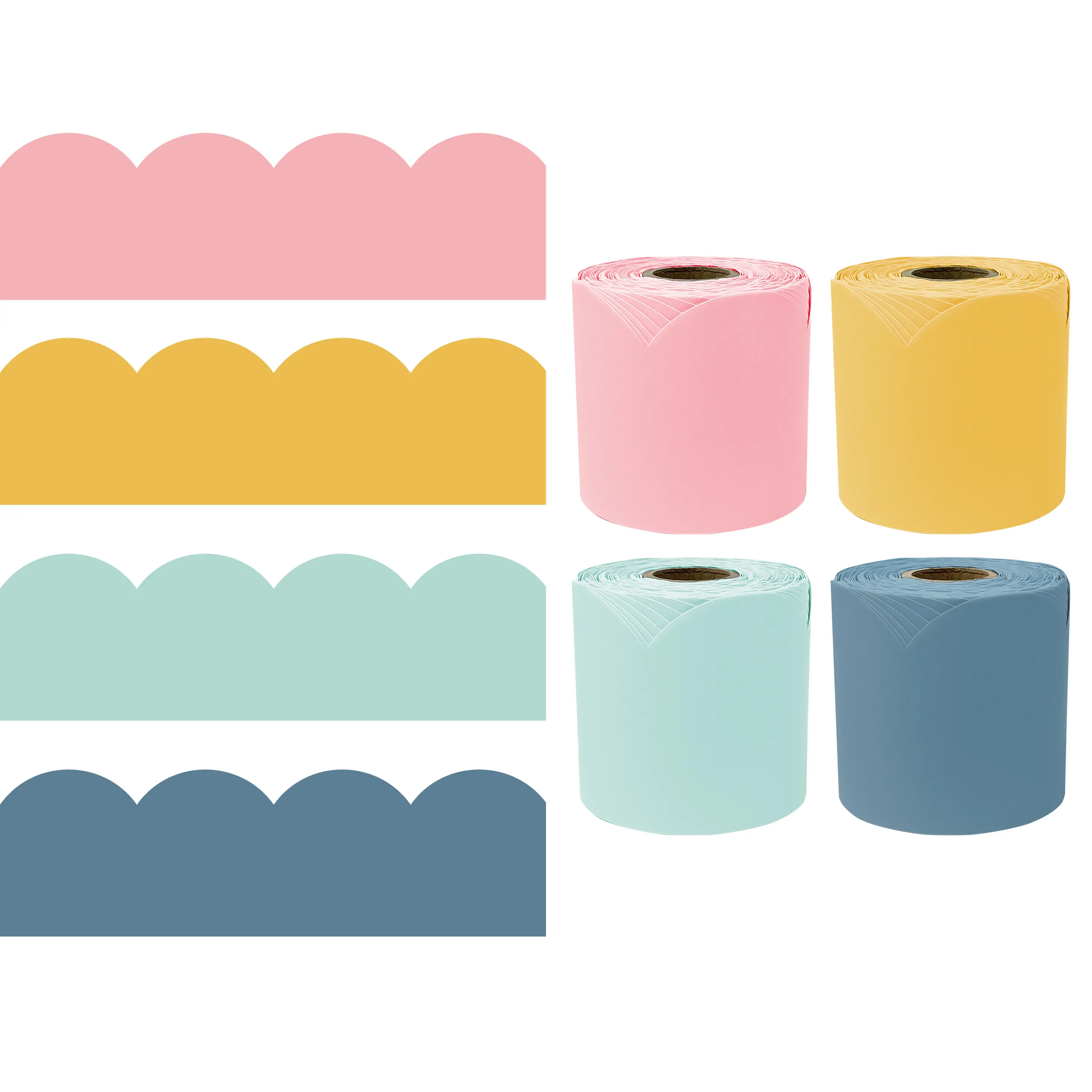 Carson Dellosa 65' Happy Day 4 Pack Rolled Bulletin Board Border Set (4 rolled borders)