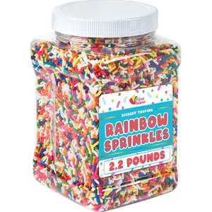 A Great Surprise Easter Rainbow Sprinkles - 2.2 Pounds - Bulk Rainbow Jimmies for Cookies - Birthday Cake for Ice Cream, Baking, Cupcakes, Donuts