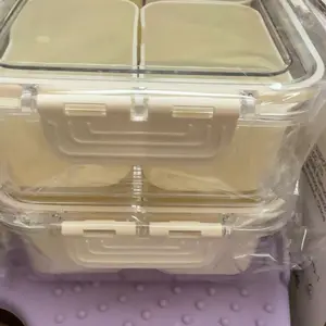 4-Compartment Snack Box Container with Lid, Snack Organizer, Meal Prep Organiser, Food Storage Containers, Snack Storage Box for Fruit and Vegetables, Ideal for Parties, Entertaining and Kitchen Use #GLOBAL PICKS