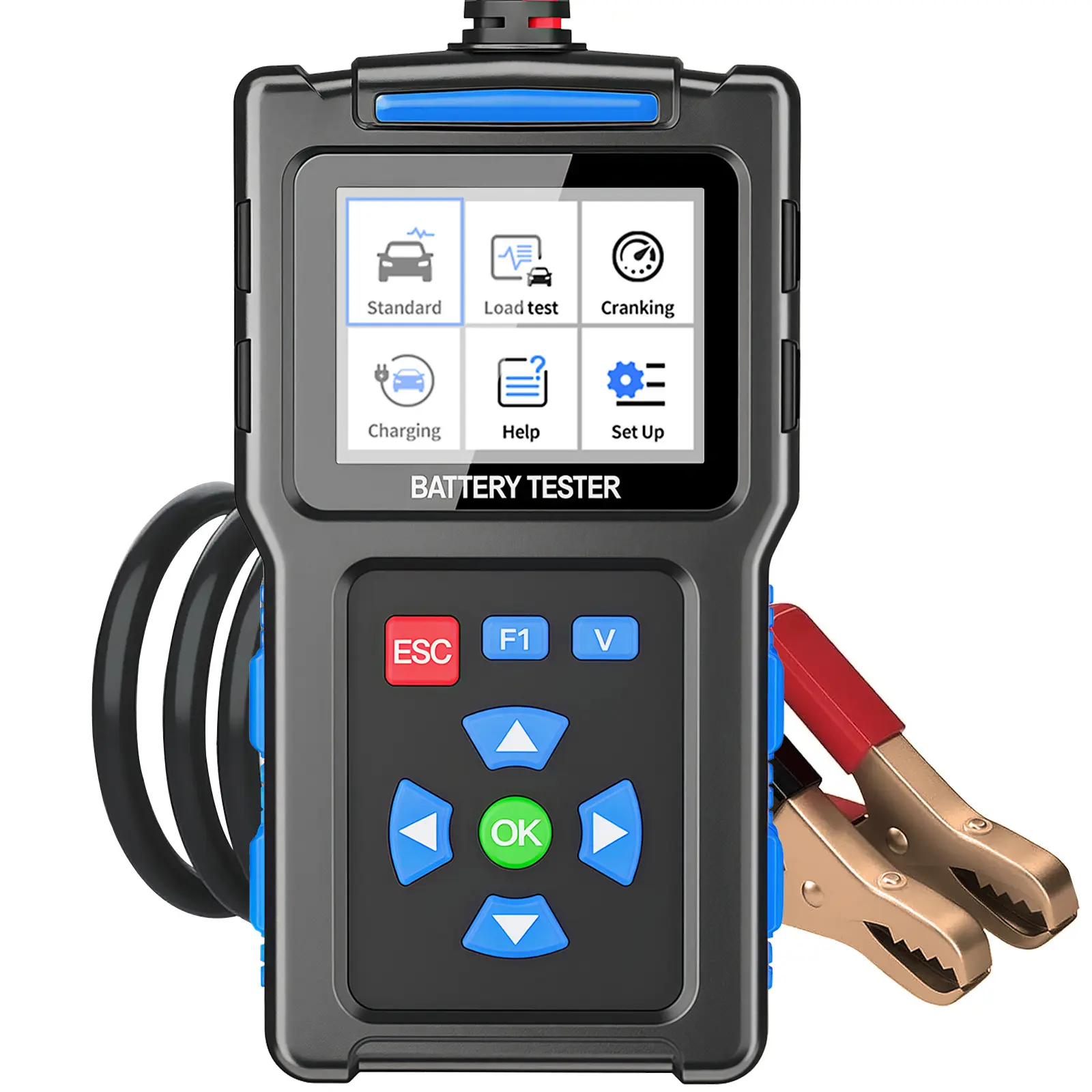 TopDiag BT300 Automotive Battery Load Tester 12V/24V 20-2000 CCA Car Battery & Charging System Tester for Car Truck Motorcycle ATV SUV Boat Yacht