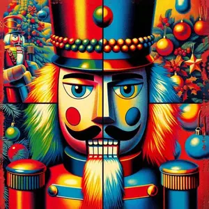 5D DIY Full Drill Round Diamond Painting - Diamond Art Kit Christmas Decoration, Nutcracker, Color Balls. Mosaic, Canvas - DIY Decorative Painting, Home Wall Decor, Suitable for Halloween and Christmas, Birthday and Anniversary Gifts.