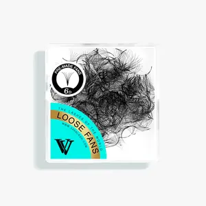 6D Handmade Premade Loose Fans With Pointy Base /500 Fans 0.07MM