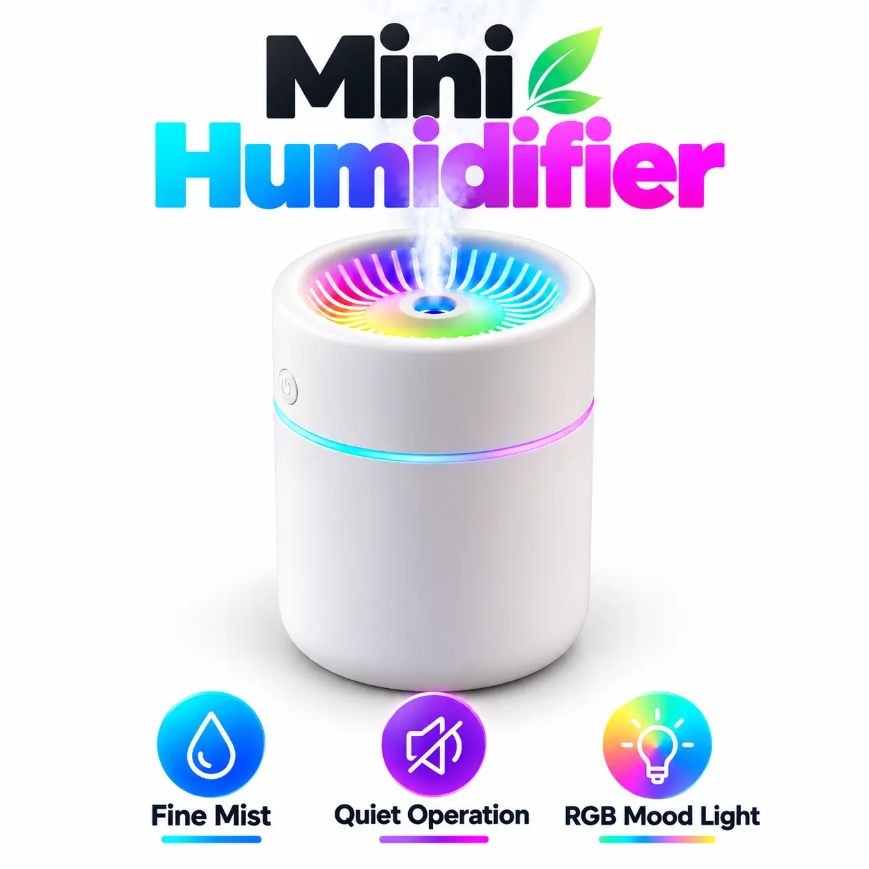 Portable Humidifier, USB Rechargeable Mist Diffuser with Quiet Cool Mist,, Compact Air Moisture Device for Relaxing Atmosphere, Wellness & Daily Use