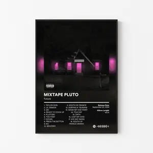 [ RAP ALBUM POSTER – UNFRAMED ] Future Album Poster, I Never Liked You DS2 Tracklist Art, Trap King Wall Art, Music Room Decor