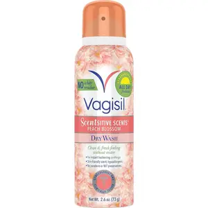Scentsitive Scents Feminine Dry Wash Deodorant Spray for Women, Gynecologist Tested, Paraben Free, Peach Blossom, 2.6 Ounce (Pack of 1)
