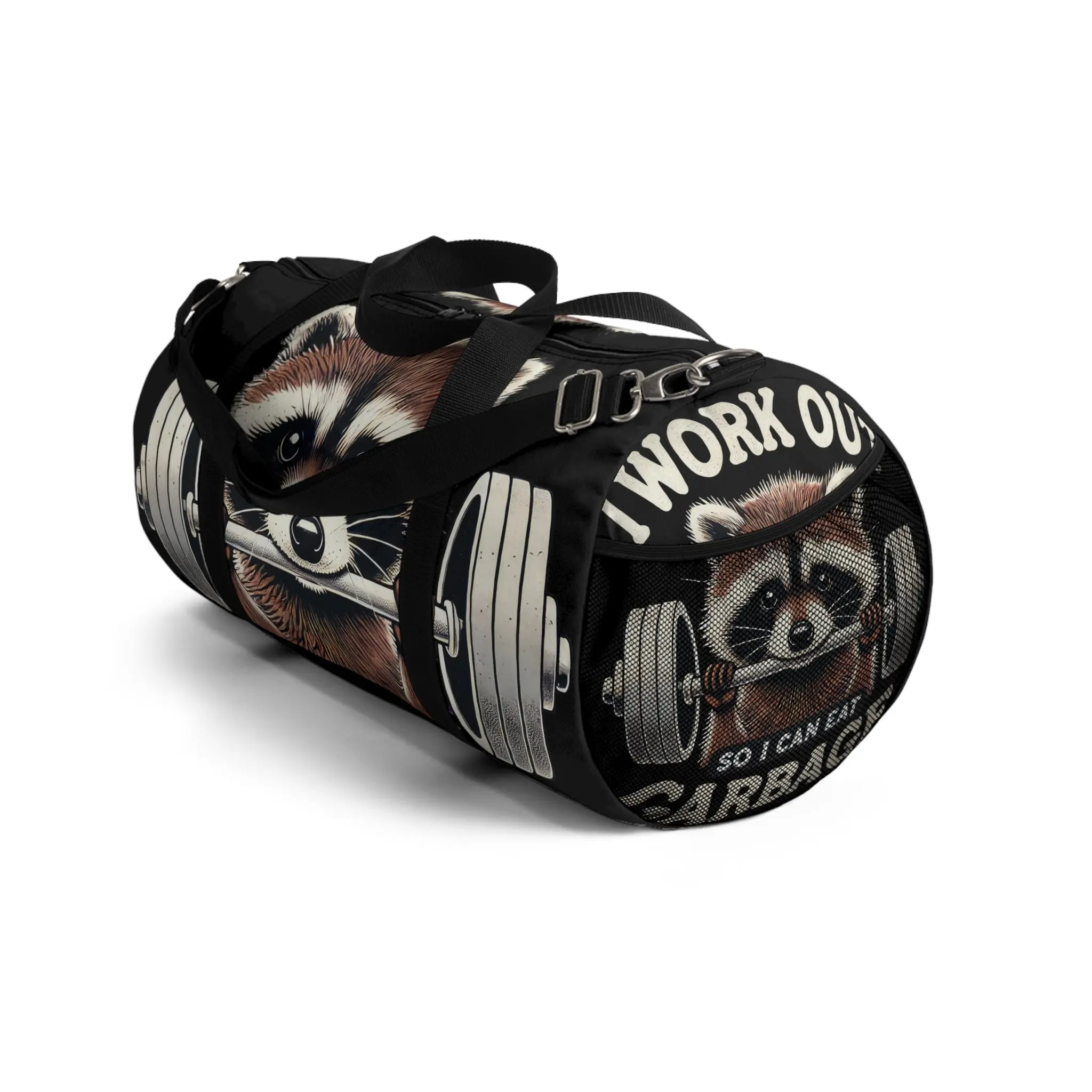 Duffel Bag – Raccoon Weightlifting | Durable Polyester Gym Bag