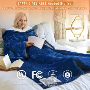 Tirrinia Heated Blanket, Wearable Electric Blanket, Sherpa Heating Blanket, Electric Throw Blanket for 5 Heating Levels, Gifts for Mom, Grandma, Men