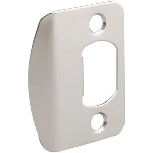 Universal Door Strike Plate with Screws, 2-1/4 inch x 1-7/16 inch, Satin Nickel, 2 Pair