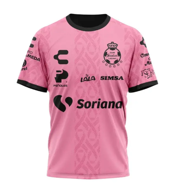 Men's LIGA MX Santos Laguna Club Special Pink Home Football Top, Professional Sports Clothing
