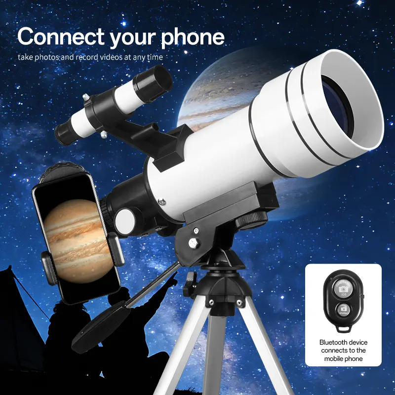 70400 Refractor Telescope with Phone Mount & Remote Control, Science Education Tool, Perfect Gift for Sharing Stargazing Moments