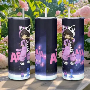 20oz Stainless Steel Tumbler, 1 Count A-Aphmau Pattern Insulated Water Bottle, Stainless Steel Thermos, Stainless Steel Flask, Drinking Cup for Home Office School, Boyfriend Gift, Drinkware, Summer Cool Bottle
