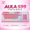 AULA S99 Wireless Gaming Keyboard - 99-Key Compact Layout with Number Pad, 3-Connectivity Modes (Bluetooth/2.4GHz/USB-C), RGB LED Backlit, Media Knob, Fixed Side-Printed Keycaps & Switches, Kickstand, Membrane PC Accessories for Work #techvibes