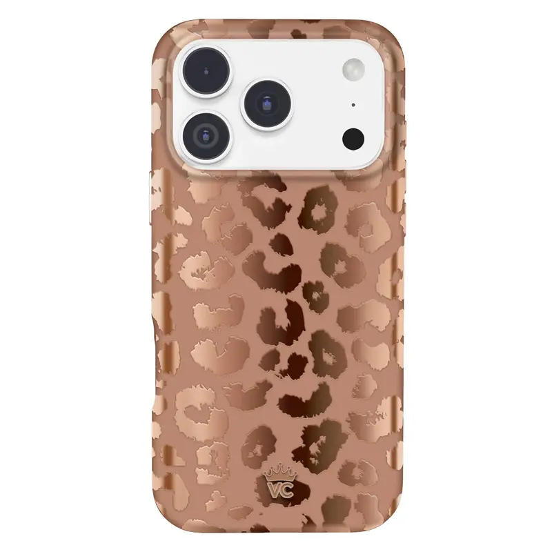 Velvet Caviar Metallic Bronze Chrome Leopard Print Smartphone Cover - Cute, Durable, Shockproof Drop Protection Phone Accessory for Women - Fits iPhone 18 Pro Max, 18 Pro, 17, 16, 15 & More (Wireless-Friendly)