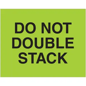 Box Partners  8 x 10 in. Do Not Double Stack Labels, Fluorescent Green, Bold Print, High Visibility