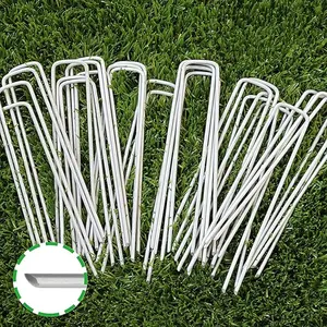 6-inch Galvanized U-Type Turf Staples Rust Proof Sod Pins for Artificial Grass Weed Barrier Fence Tents
