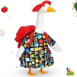 Back to School Porch Goose Outfit for 23'' Classroom Goose Statue, Classroom Goose Outfit with School Bag Porch Goose Clothes Porch Goose Costume for Classroom Kindergarten Preschool Teachers Gifts Outdoor Lawn Yard Garden Porch Decor