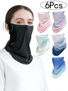 6Pcs/1Pcs Set Ear-Hole Scarf/turban Mask, Outdoor Sun Protection Neck Gaiter, Neck Gaiter Masks, Unisex Ski Face Cover, Multiple Color Options