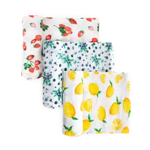 Cotton Muslin Swaddle Blanket 3 Pack - Berry Lemonade