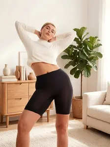 Women's Cooling Anti-Chafing Slip Shorts, Lady's Lightweight Breathable Under-Dress Shorts, Seamless No-Show Shapewear with Thigh Bands