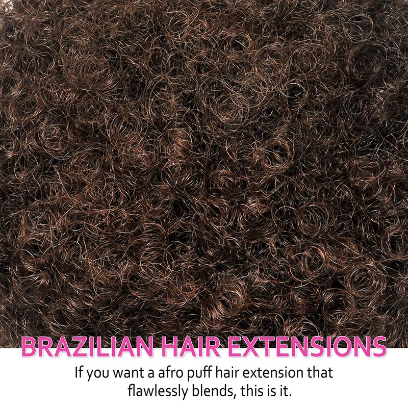 Black Women’s Go-To Afro Puff Ponytail! 6/8 Inch Real Human Hair, Clip-on Drawstring, Durable Natural & Thick Voluminous Look