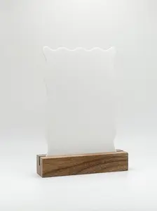 White Wavy Ripple Blank Acrylic Table Numbers