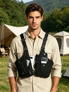 Travel Portable Outdoor Chest Vest Bag, Large Capacity Layered Street Sling Pack, Wear-resisting Lightweight Shoulder Bag for Wild Fishing Long Distance Walking Outdoor Gathering