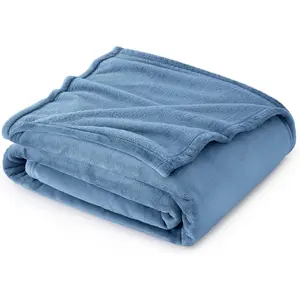 Throw Washed Blue - 300GSM Blankets for Couch, Sofa,, Lightweight Plush Throws for Toddlers, 50x60 inches