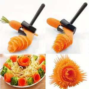 1 spiral cutter, carrot, radish, potato slicer, fruit peeler, carving device, kitchen vegetable cutting machine slicing tool, making delicious food even more delicious