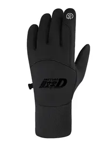 Initial D Anime Logo Trendy Warm Gloves for Cycling Camping