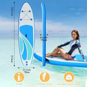 SUP Paddleboard 10'4" Ultra-Light with Durable Non-Slip Deck, Adjustable Paddle, Fins, Backpack & Leash Paddle Board Springtok Beach Water Outdoor