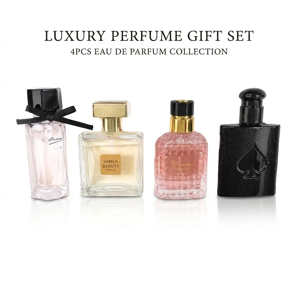 4PCS Luxury Perfume Set for Women, Elegant Eau De Parfum Gift Collection, Long Lasting Floral Fragrance, Premium Perfume Gift Box for Her Birthday Anniversary
