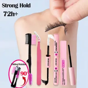 Bond and Seal, 2 in 1 Long-lasting Lash Bond & Seal Glue, Bond and Seal for Lashes, Gentle Lash Clusters Glue for Eyelashes Extensions, Lash Remover for Lash Extensions & Tweezers & 3 in 1 Eyelash Brush for DIY False Eyelashes at Home, Eyelash Fixer