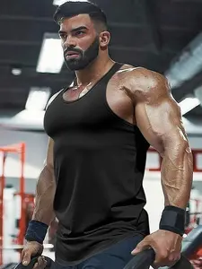 Men's Stringer Tank Tops Muscule Cut Bodybuilding Gym Vest Y-Back Workout Sleeveless T-Shirt Men’s Stringer Tank Tops Y-Back Bodybuilding Muscle Sleeveless T-Shirts Gym Fitness Tank Shirts